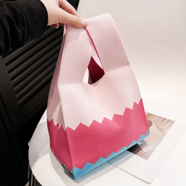 Tote Bag Rajut Handmade Pink